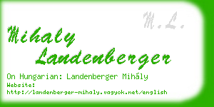 mihaly landenberger business card